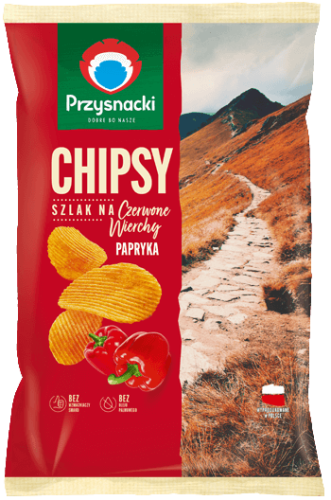 Przysnacki chipsy Szlak na Czerwone Wierchy o smaku papryki 130 g Przysnacki chipsy Szlak na Czerwone Wierchy o smaku papryki 130 g