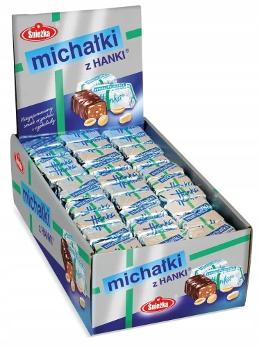 Śnieżka Michałki z Hanki Cukierki czekoladowe z orzechami arachidowymi 2 kg Śnieżka Michałki z Hanki Cukierki czekoladowe z orzechami arachidowymi 2 kg