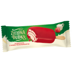 Zielona budka Lody ze śmietanką z sosem truskawkowym w polewie o smaku truskawkowym 90 ml