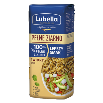 Makaron świdry fusilli Lubella Pełne Ziarno 400 g Makaron świdry fusilli Lubella Pełne Ziarno 400g