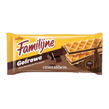 Wafle Familijne gofrowe czekoladowe Jutrzenka 130 g Wafle Familijne gofrowe czekoladowe Jutrzenka 130g