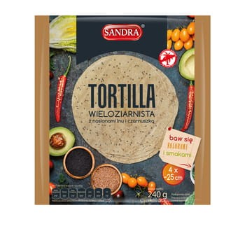 Tortilla wieloziarnista z lnem i czarnuszką Sandra 4 szt. 240 g SANDRA_SANDRA_Tortilla_pszenno-zytnia_wieloziarnista_z_nasionami_lnu_i_czarnuszka_25cm_4szt_240g_45798774_0_350_350.jpg