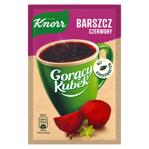 Gorący Kubek barszcz czerwony Knorr 14 g Gorący Kubek barszcz czerwony Knorr 14g