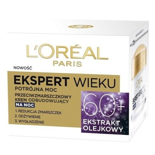 Krem L'Oreal Ekspert Wieku 60+ przeciwzmarszczkowy odbudowujący na dzień 50 ml Krem L'Oreal Ekspert Wieku 60+ przeciwzmarszczkowy odbudowujący na dzień 50ml