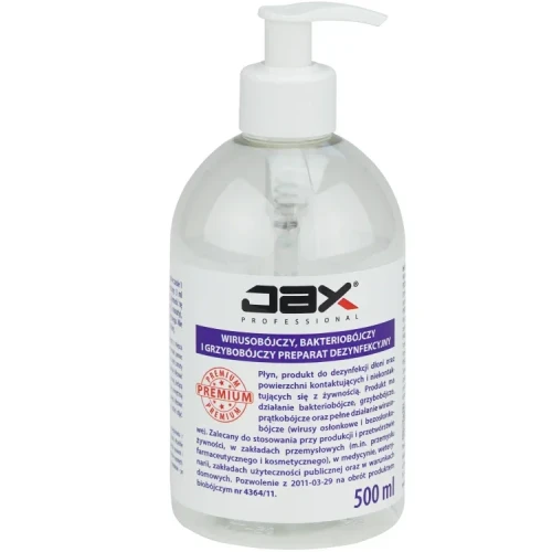 Jax Professional 34 Premium 500 ml - wirusobójczy, bakteriobójczy i grzybobójczy preparat dezynfekcyjny Jax Professional 34 Premium 500 ML - wirusobójczy, bakteriobójczy i grzybobójczy preparat dezynfekcyjny