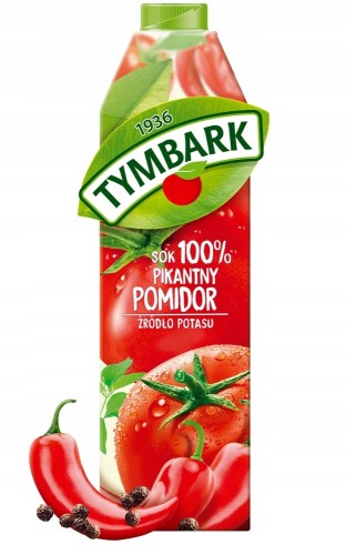 Sok 100% pikantny pomidor Tymbark 1 l Sok 100% pikantny pomidor Tymbark 1l