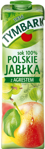 Tymbark Sok 100% Polskie Jabłka z Agrestem 1 l Tymbark Sok 100% Polskie Jabłka z Agrestem 1l