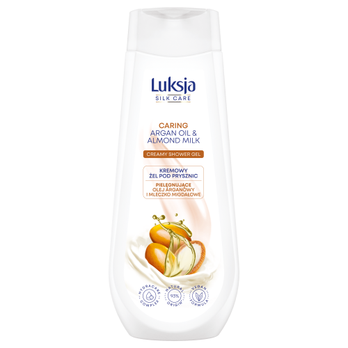 Kremowy żel pod prysznic Luksja Silk Care olej arganowy i mleczko migdałowe 500ml
