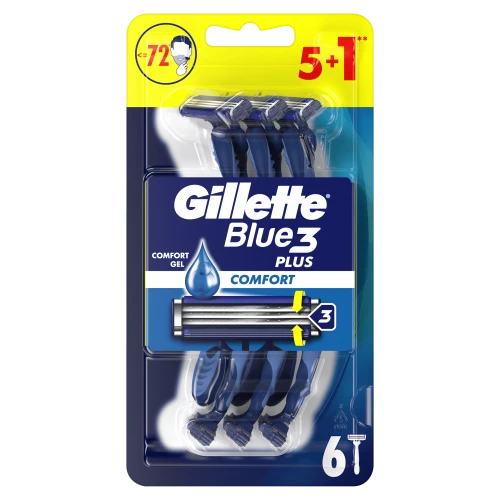 Gillette Blue3 Plus Comfort Maszynki jednorazowe dla mężczyzn 6 szt.