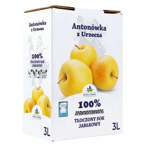 Dolina Czerska 100% tłoczony sok jabłko antonówka 3 l