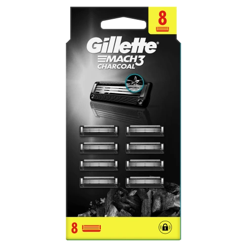 Gillette Mach3 Charcoal Ostrza wymienne do maszynki dla mężczyzn 8 szt.