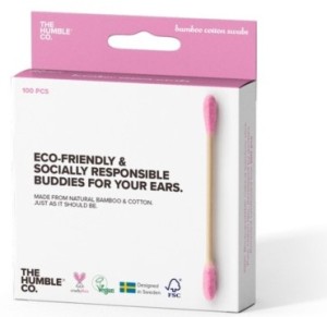 Patyczki higieniczne, bambusowe różowe 100szt