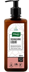 Płyn do mycia naczyń z wodą miętową , rabarbar-jabłko, wegański, certyfikowany ecolabel 500 ml
