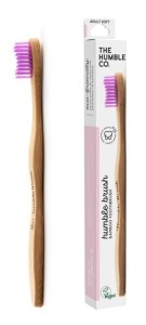 Szczoteczka do zębów, bambusowa soft różowa 19cm