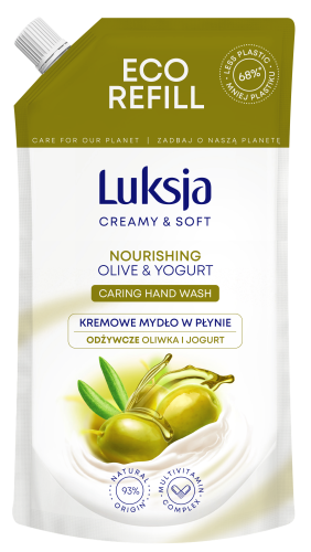 Mydło w płynie Luksja Creamy &amp; Soft oliwka i jogurt zapas 400ml