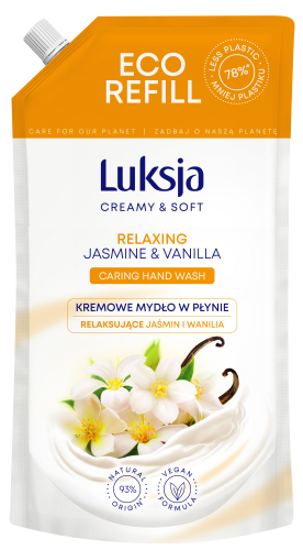 Mydło w płynie Luksja Creamy&amp;Soft jaśmin i wanilia zapas 900ml