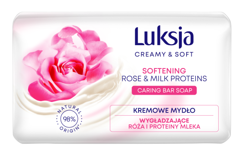 Mydło kostka Luksja Creamy&amp;Soft róża i proteiny mleka 90g
