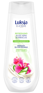 Kremowy żel pod prysznic Luksja Silk Care aloes i hibiskus 500 ml