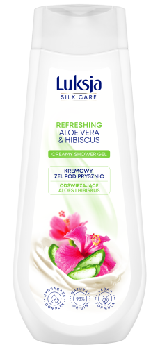 Kremowy żel pod prysznic Luksja Silk Care aloes i hibiskus 500ml