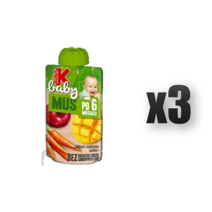 Kubuś Baby Mus po 6 miesiącu jabłko marchew mango 100 g 3 szt.