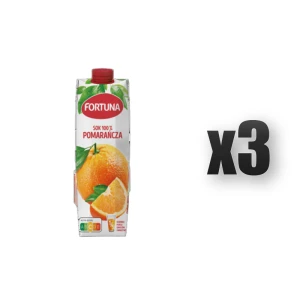 Fortuna Sok 100% pomarańcza 1 l 3 szt.