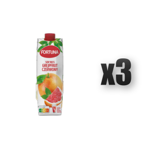 Fortuna Sok 100% Grejpfrut czerwony 1 l 3 szt.