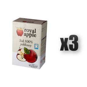 Sok jabłkowy 100% tłoczony 3L Royal apple 3 szt.