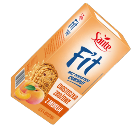 Fit ciasteczka zbożowe z morelą bez cukru Sante 300 g Fit ciasteczka zbożowe z morelą bez cukru Sante 300g