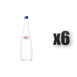 EVIAN woda mineralna gazowana szkło 750ml 6 szt.