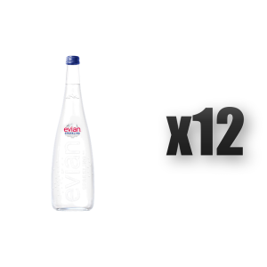 EVIAN woda mineralna gazowana szkło 750ml 12 szt.