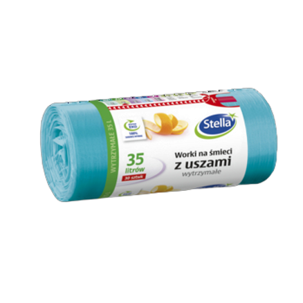 Worki na śmieci 35 l z uszami wytrzymałe 30 szt. Stella Worki na śmieci 35l z uszami wytrzymałe 30szt. Stella