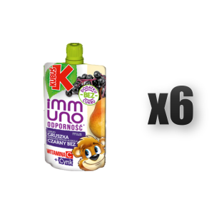 Kubuś immuno odporność mus gruszka czarny bez 100 g 6 szt.
