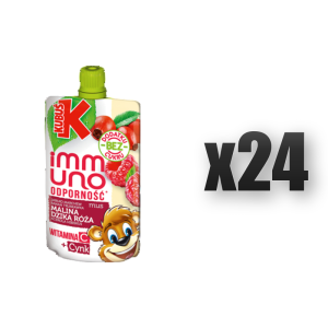 Kubuś immuno odporność mus malina dzika róża 100 g 24 szt.