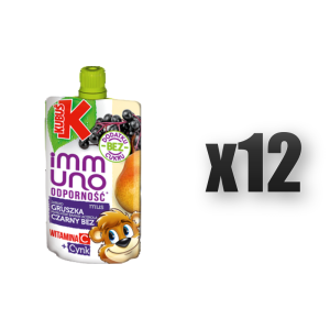 Kubuś immuno odporność mus gruszka czarny bez 100 g 12 szt.