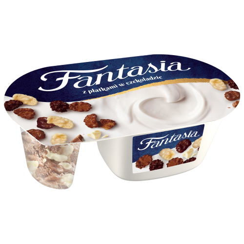 Fantasia Jogurt kremowy z płatkami czekoladowymi 102 g Fantasia Jogurt kremowy z płatkami czekoladowymi 102g