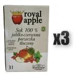 sok jabłko-czerwona porzeczka NFC Royal apple tłoczony 3l 3 szt.
