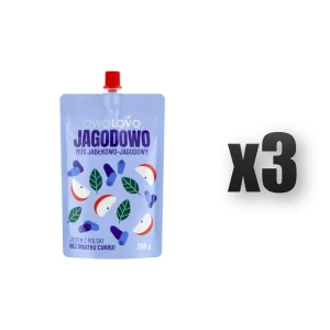 OWOLOVO Jagodowo Mus jabłkowo-jagodowy 200 g 3 szt.