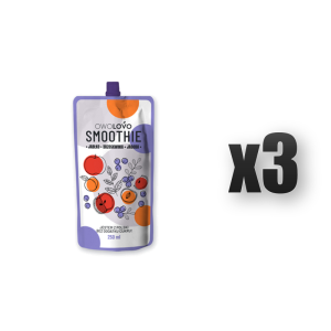 OWOLOVO Smoothie jabłko jagoda brzoskwinia 250 ml 3 szt.