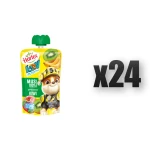 Hortex Leon i Przyjaciele Przekąska mus 100% owoców jabłko, banan, kiwi saszetka 100g 24 szt.