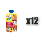 Hortex Leon Przekąska mus 100% owoców i warzyw jabłko, brzoskwinia, banan, marchew, dynia saszetka 100g 12 szt.