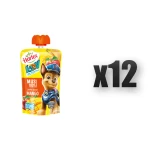 Hortex Leon i Przyjaciele Przekąska mus 100% owoców jabłko, banan, mango saszetka 100g 12 szt.