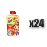 Hortex Leon i Przyjaciele Przekąska mus 100% owoców jabłko, banan, truskawka saszetka 100g 24 szt.