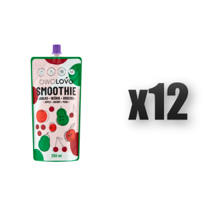OWOLOVO Smoothie jabłko wiśnia gruszka 250 ml 12 szt.