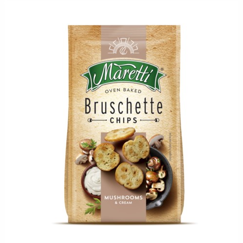 Chipsy chlebowe Bruschetta Maretti grzyby w śmietanie 70 g grzyby.jpg