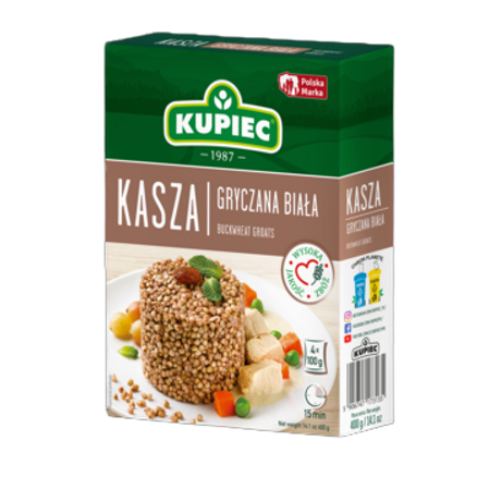 Kasza gryczana biała Kupiec 4x100 g Kasza gryczana biała Kupiec 4x100g