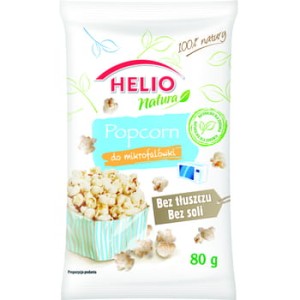 Popcorn bez dodatku tłuszczu i soli Helio Natura 80 g