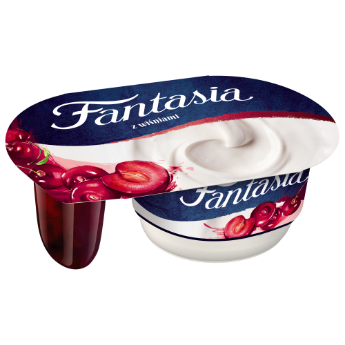Fantasia Jogurt kremowy z wiśniami Danone 122 g Fantasia Jogurt kremowy z wiśniami Danone 122g