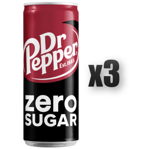 Napój Gazowany Dr Pepper Zero - Bez Dodatku Cukru w Puszce 0,33 l 330 ml 3 szt.
