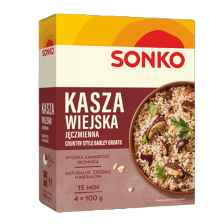 Kasza jęczmienna wiejska Sonko 400 g Kasza jęczmienna wiejska Sonko 4x100g