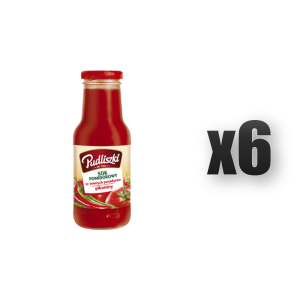 Pudliszki Sok pomidorowy ze świeżych pomidorów, pikantny 290ml. Produkt pasteryzowany 6 szt.